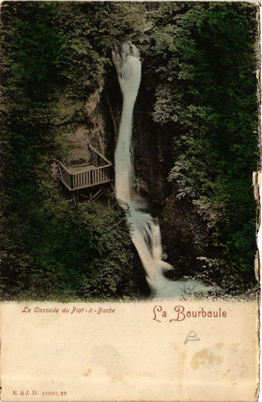 Carte postale ancienne La Bourboule La Cascade du Plat a Barbe à La Bourboule