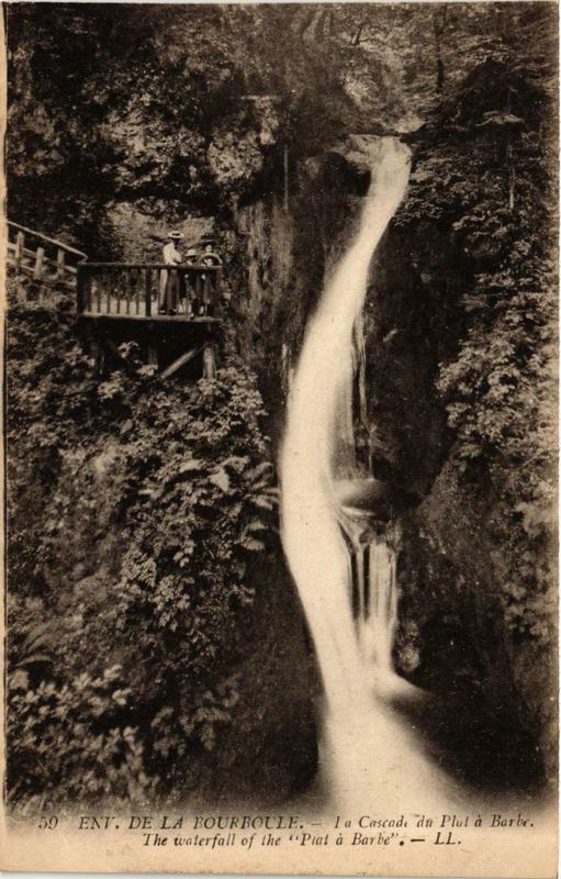 Carte postale ancienne La Bourboule La Cascade du Plat a Barbe à La Bourboule