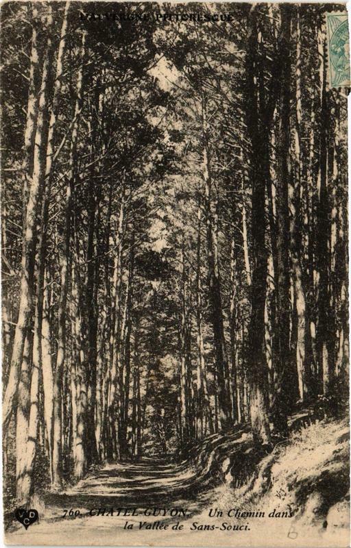 Carte postale ancienne Chatel-Guyon Un Chemin dans la Vallée de Sans-Souci