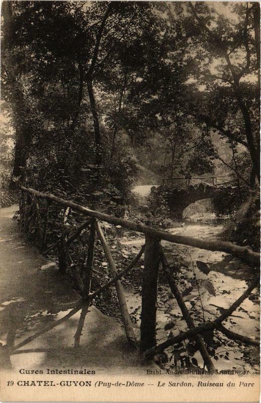 Carte postale ancienne Chatel-Guyon Le Sardon Ruiseau du Parc à Sardon