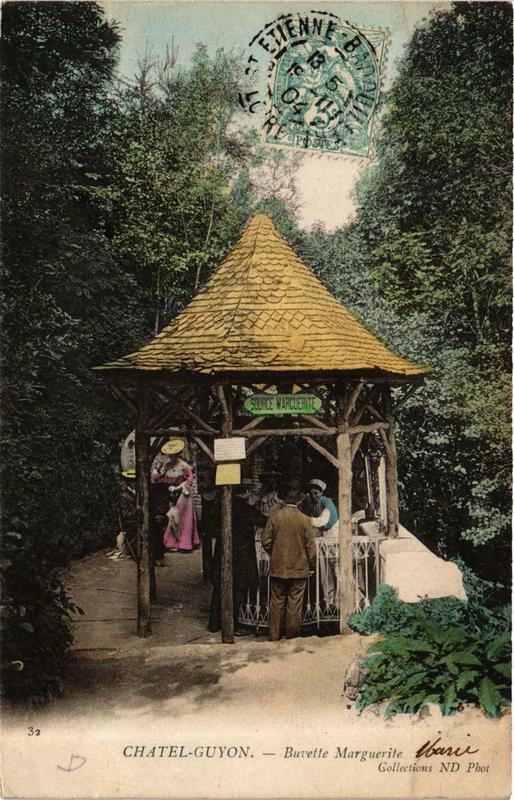 Carte postale ancienne Chatel-Guyon Buvette Marguerite