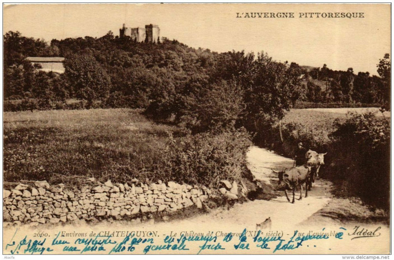Carte postale ancienne Env. de Chatel-Guyon Le Chateau de Chazeron