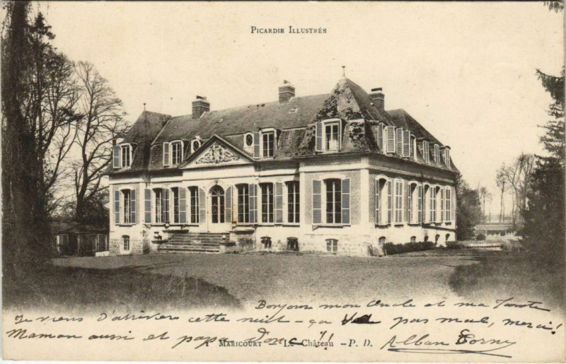 Carte postale ancienne Maricourt Le Chateau à Maricourt