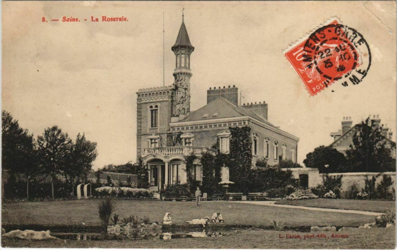 Carte postale ancienne Sains La Roseraie