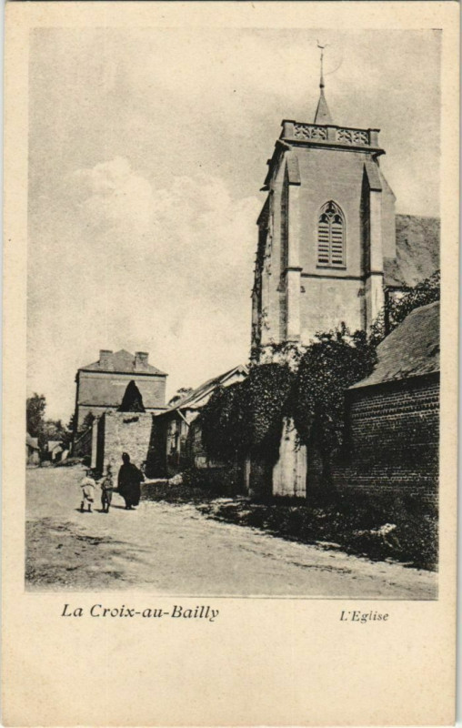 Carte postale ancienne Croix-au-Bailly Eglise à Y