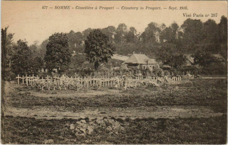 Carte postale ancienne Proyart Cimetiere à Proyart