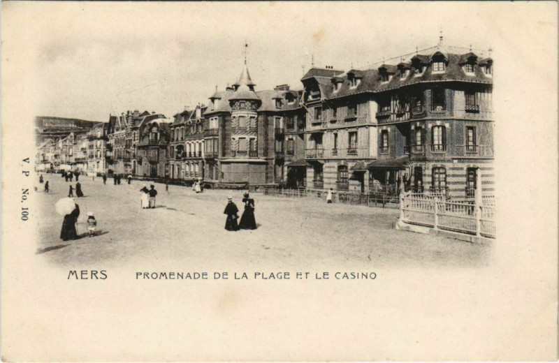 Carte postale ancienne Mers-les-Bains Promenade de la Plage à Mers-les-Bains