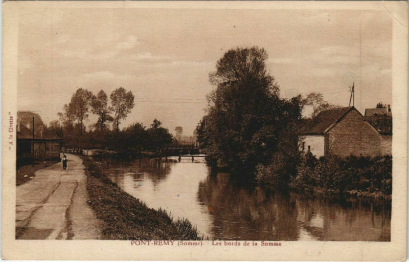 Carte postale ancienne Pont-Remy Les Bords de la Somme à Y
