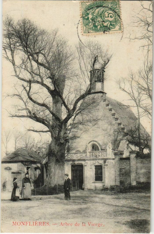 Carte postale ancienne Monflieres Arbre de la Vierge