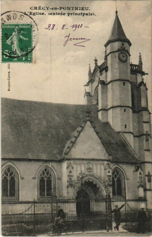 Carte postale ancienne Crecy-en-Ponthieu Eglise à Y