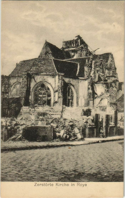 Carte postale ancienne Guerre Roye Zerstörte Kirche à Roye