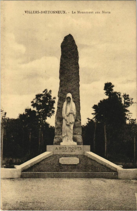 Carte postale ancienne Villers-Bretonneux Monument aux Morts à Villers-Bretonneux
