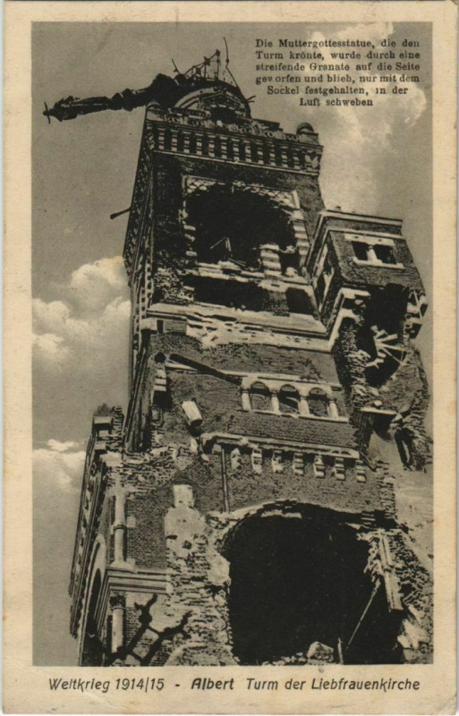 Carte postale ancienne Guerre Albert La Basilique à Albert
