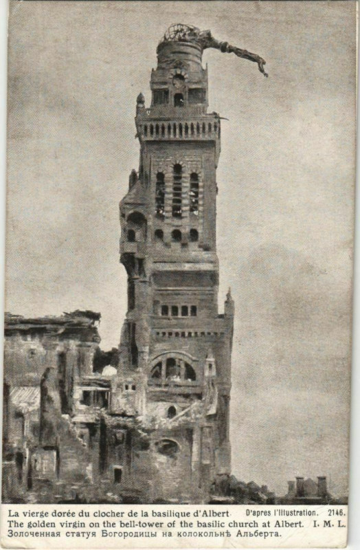 Carte postale ancienne Guerre Albert La Basilique à Albert
