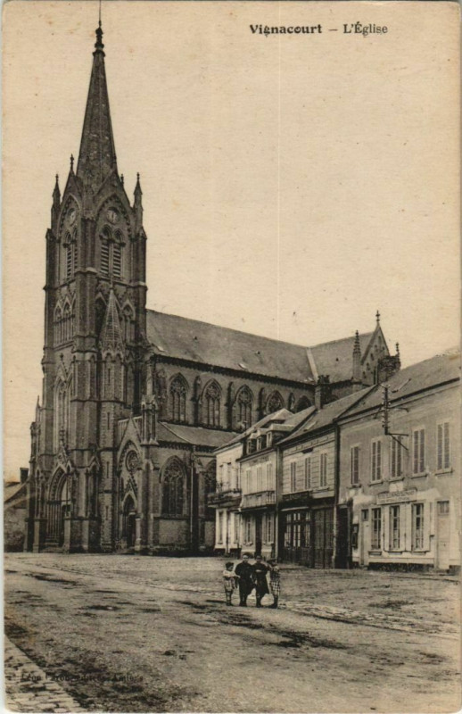 Carte postale ancienne Vignacourt Eglise à Vignacourt