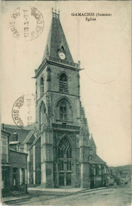 Carte postale ancienne Gamaches Eglise à Gamaches