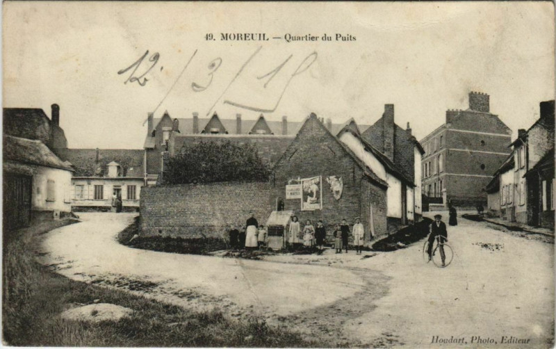 Carte postale ancienne Moreuil Quartier du Puits à Moreuil