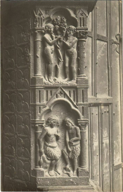 Carte postale ancienne Carte photo Cathédrale d'Amiens Intérieur détailles à Amiens