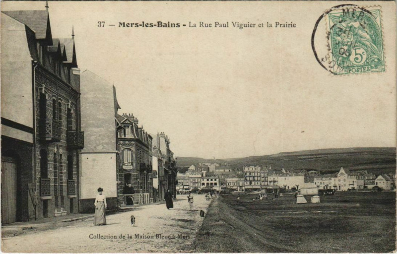 Carte postale ancienne Mers-les-Bains Rue Paul Viguier La Prairie à Mers-les-Bains