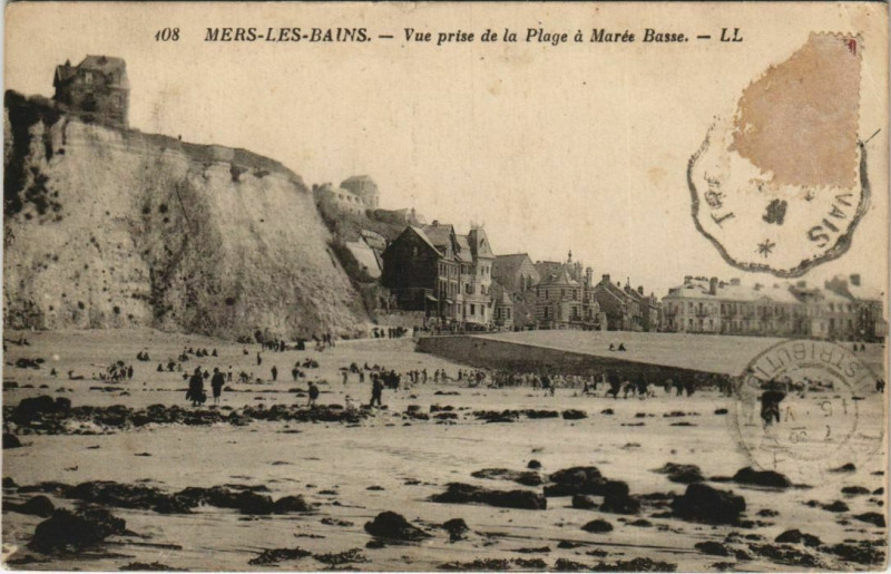 Carte postale ancienne Mers-les-Bains vue prise de la Plage à Mers-les-Bains