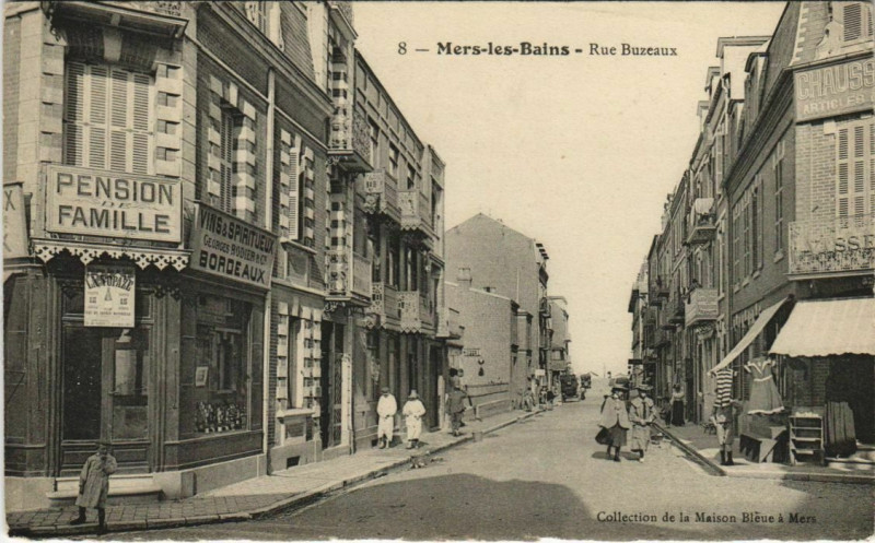 Carte postale ancienne Mers-les-Bains Rue Buzeaux à Mers-les-Bains