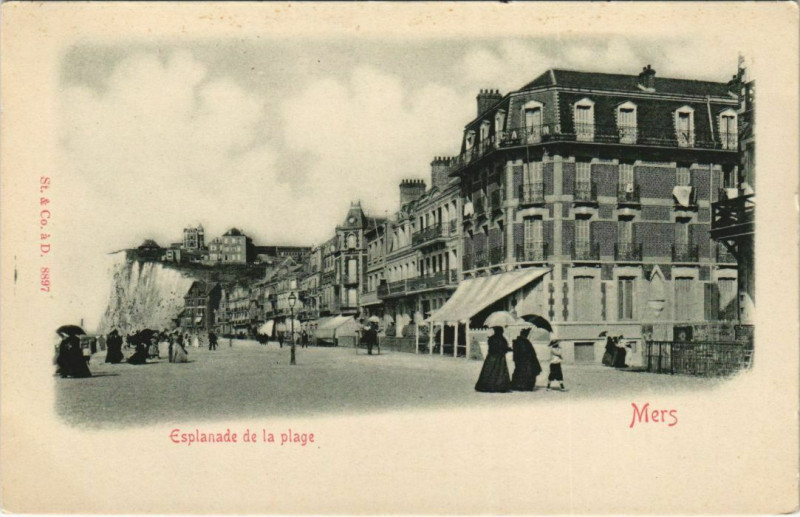 Carte postale ancienne Mers-les-Bains Esplanade de la Plage à Mers-les-Bains