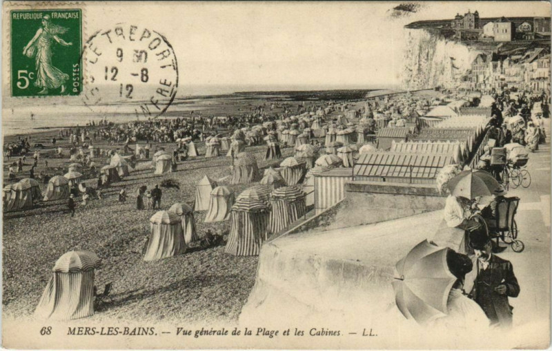 Carte postale ancienne Mers-les-Bains Vue générale de la Plage à Mers-les-Bains