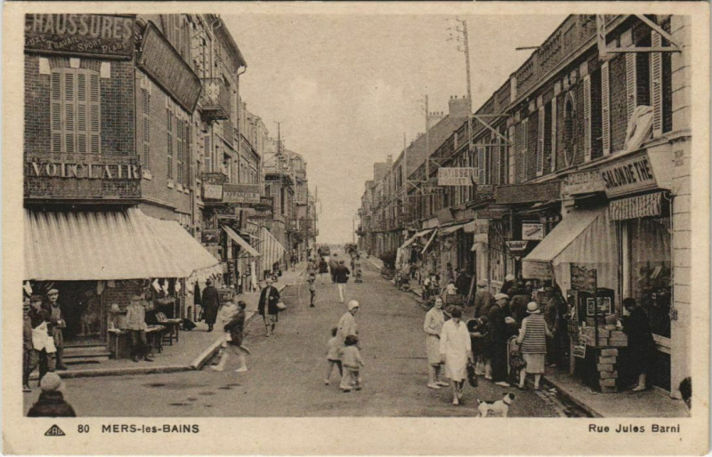 Carte postale ancienne Mers-les-Bains Rue Jules Barni à Mers-les-Bains