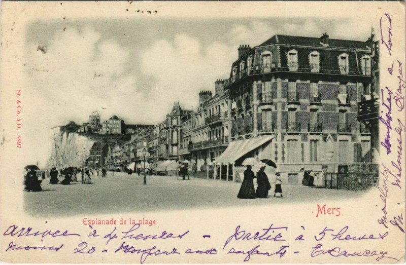 Carte postale ancienne Mers-les-Bains Esplanade de la Plage à Mers-les-Bains