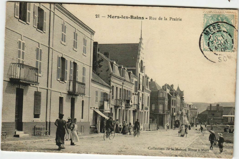 Carte postale ancienne Mers-les-Bains Rue de la Prairie à Mers-les-Bains