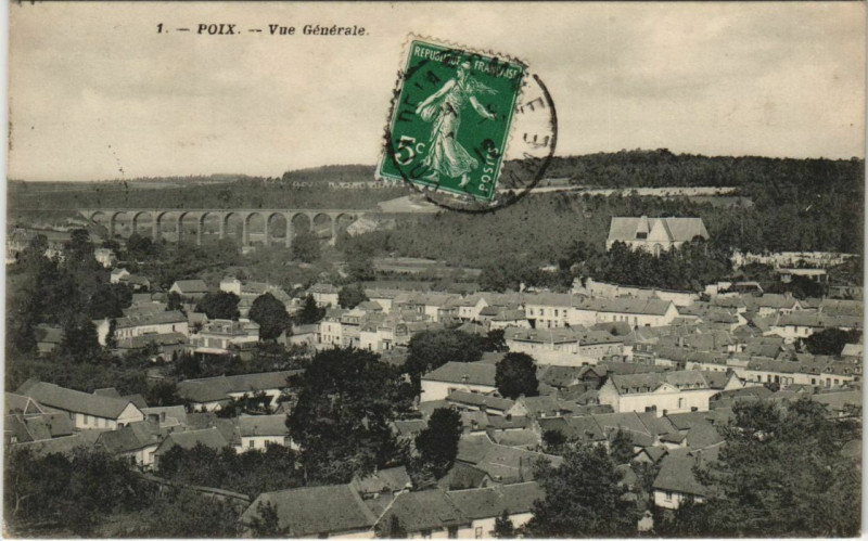 Carte postale ancienne Poix vue générale