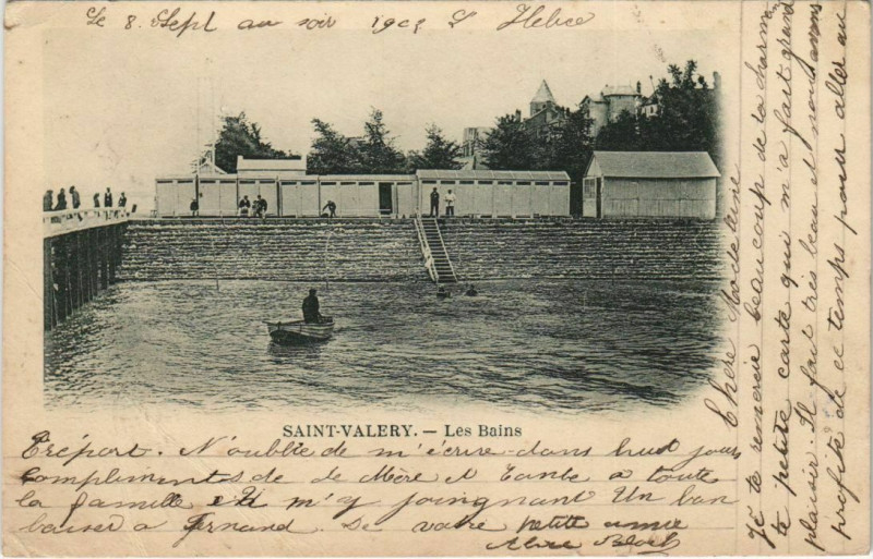 Carte postale ancienne Saint-Valery-sur-Somme Les Bains à Y