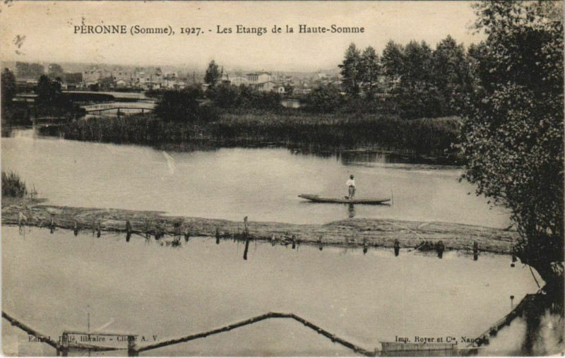 Carte postale ancienne Peronne Les Etangs de la Haute-Somme