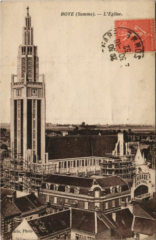 Carte postale ancienne Roye Eglise à Roye