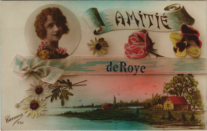 Carte postale ancienne Roye Amitiés à Roye
