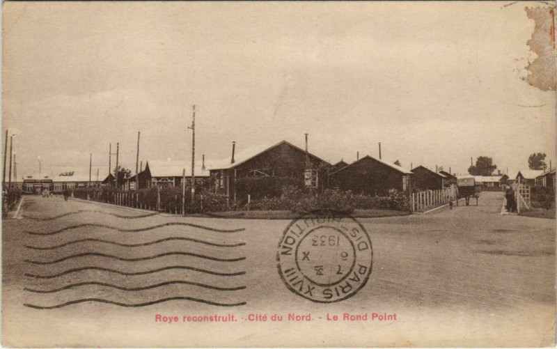 Carte postale ancienne Roye Cité du Nord Le Rond Point à Roye