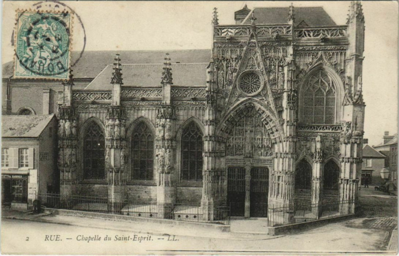 Carte postale ancienne Rue Chapelle du Saint-Esprit à Rue