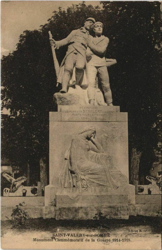 Carte postale ancienne Saint-Valery-sur-Somme Monument Commémoratif à Y