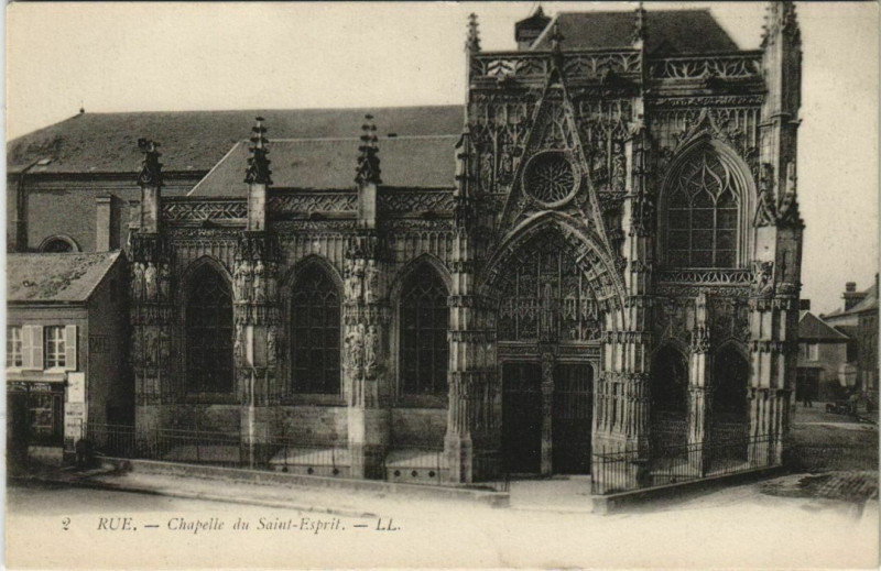 Carte postale ancienne Rue Chapelle du Saint-Esprit à Rue