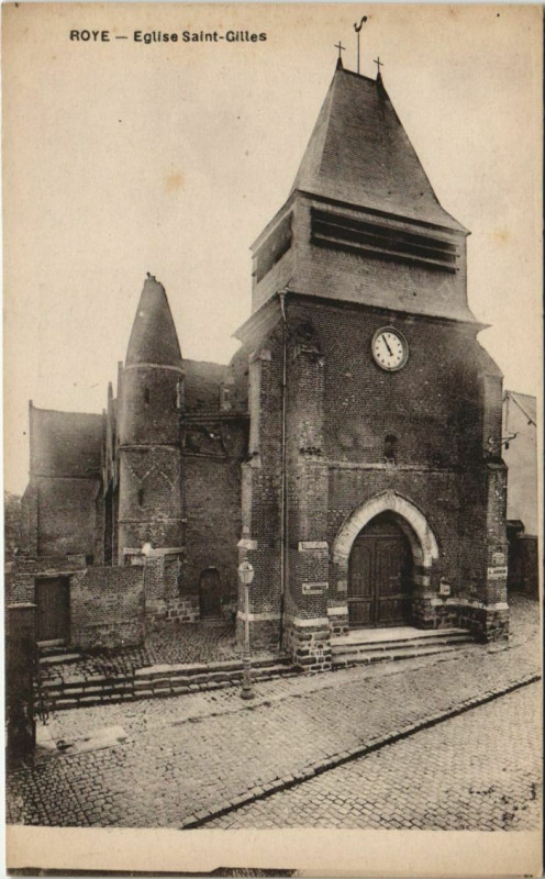Carte postale ancienne Roye Eglise Saint-Gilles à Roye