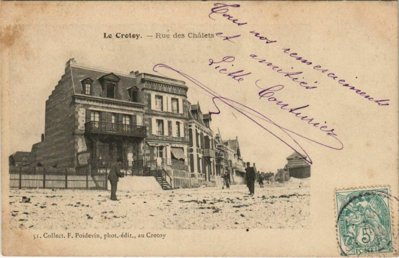 Carte postale ancienne Le Crotoy Rue des Chalets au Crotoy