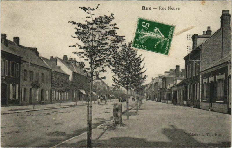 Carte postale ancienne Rue Rue Neuve à Rue