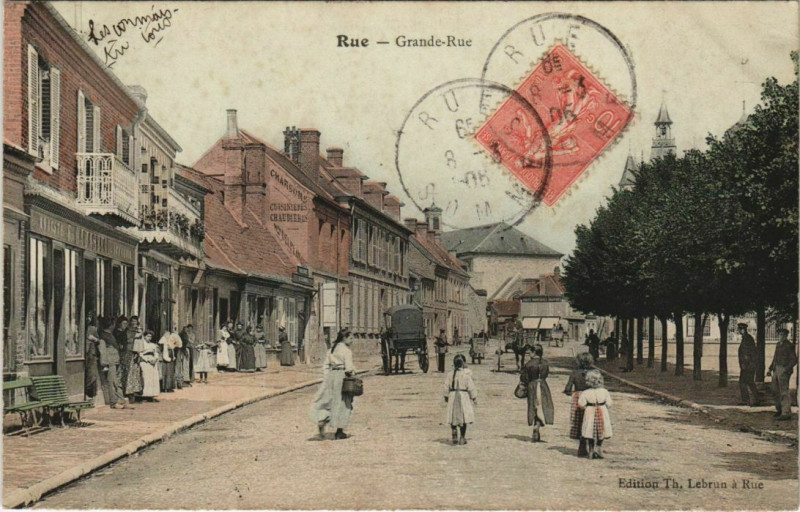 Carte postale ancienne Rue Grande Rue à Rue