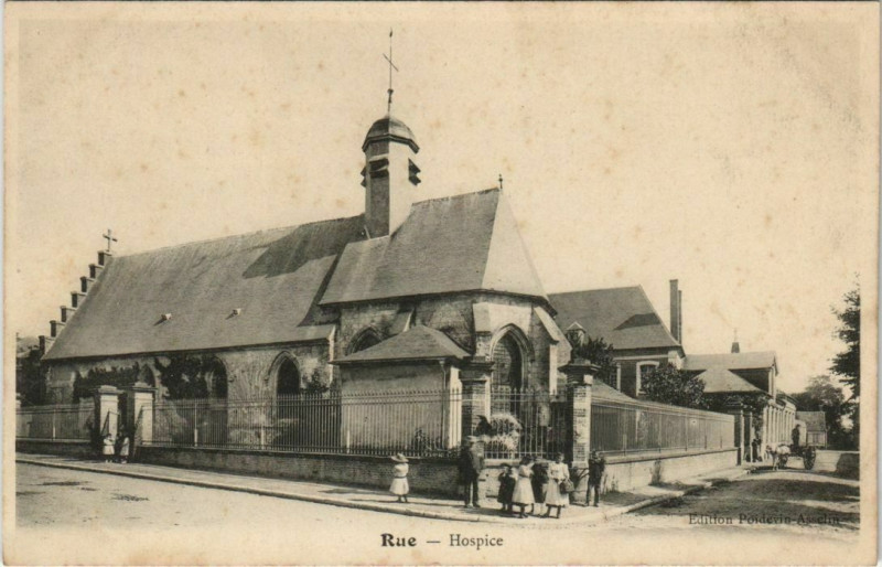 Carte postale ancienne Rue Hospice à Rue
