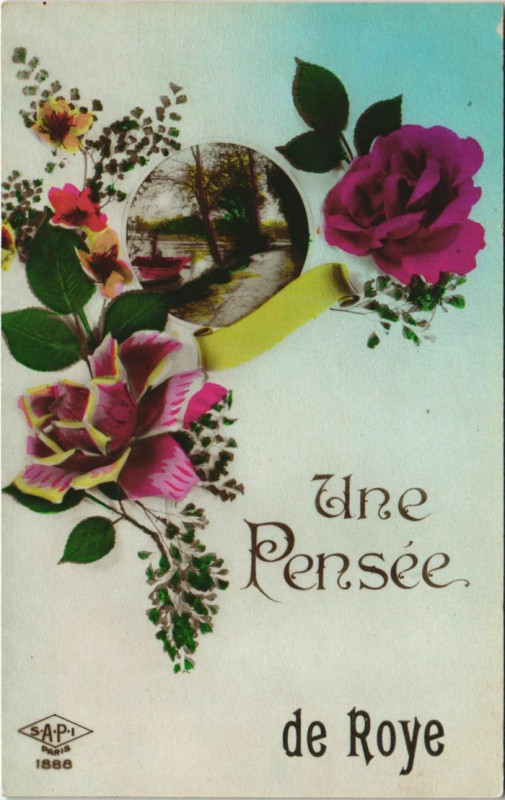 Carte postale ancienne Roye Une Pensée à Roye