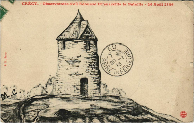 Carte postale ancienne Crecy-en-Ponthieu Observatoire à Y