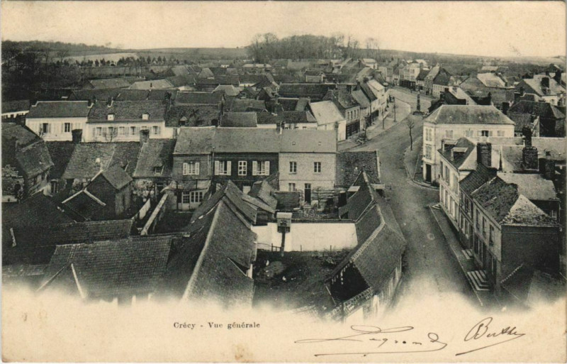 Carte postale ancienne Crecy-en-Ponthieu vue générale à Y