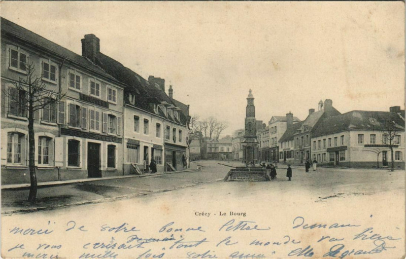 Carte postale ancienne Crecy-en-Ponthieu Le Bourg à Y