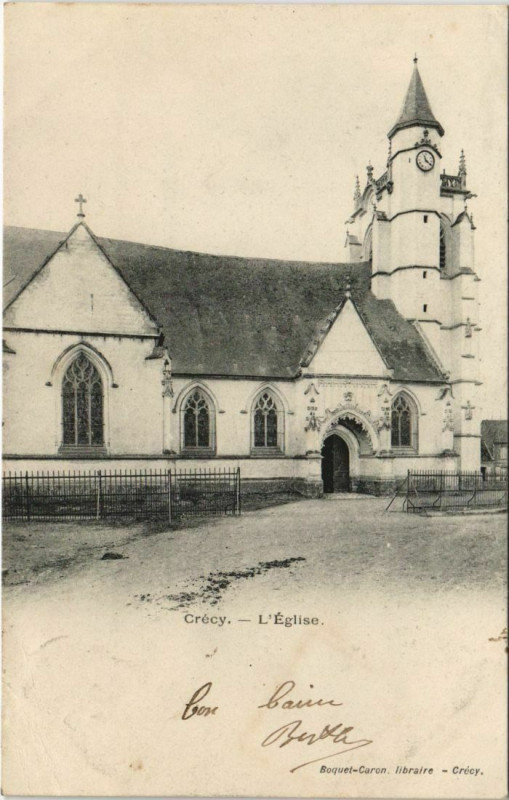 Carte postale ancienne Crecy-en-Ponthieu Eglise à Y