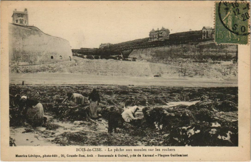 Carte postale ancienne Bois-de-Cise La Peche aux moules